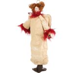 Anioł wiszący wykonany z naturalnych materiałów w kolorze czerwonym 45 cm - obrazek 2