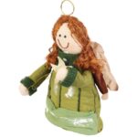 Anioł  zielony z materiału z gwiazdą o wysokości 30 cm - obrazek 2