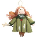 Anioł do zawieszenia w kolorze zielonym 20 cm