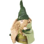 Mikołaj świąteczny z naturalnych materiałów w kolorze zielonym 27 cm - obrazek 2