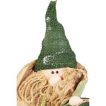 Mikołaj świąteczny z naturalnych materiałów w kolorze zielonym 27 cm - obrazek 3