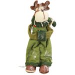 Renifer stojący w kolorze zielonym 28 cm