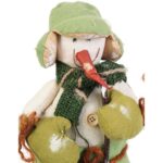 Bałwan stojący w kolorze zielonym wykonany z naturalnych materialow 29 cm - obrazek 2