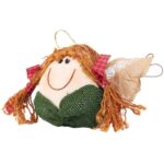 Anioł do powieszenia z naturalnych materiałów w kolorze zielonym 24 cm - obrazek 2