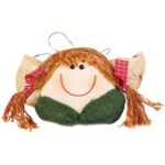 Anioł do powieszenia z naturalnych materiałów w kolorze zielonym 24 cm