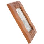 Drewniana stojąca falowana ramka na zdjęcie w kolorze brązowym żłobiona 14 x 17,7 cm - obrazek 3