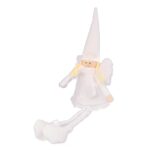 Pluszowy Anioł Siedzący z Długimi Nogami, Kolor Biały, Wysokość 38cm