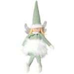 Pluszowy Anioł Siedzący ze Zwisającymi Nogami 40cm – Kolor Zielony - obrazek 2