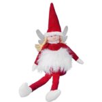 Pluszowy Anioł Siedzący z Zwisającymi Nogami 40cm - Kolor Czerwony