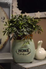 Osłonka ceramiczna home w miętowym kolorze 10x10 cm - obrazek 2