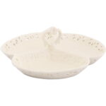 Biała Ceramiczna Patera z Uchwytem i Przegrodami