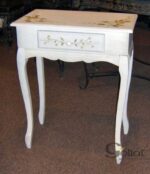 Stolik Konsolowy w Stylu Prowansalskim z Ręcznie Malowanymi Kwiatami i Szufladą Wyściełaną Welurem - obrazek 2