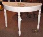 Biała Konsola Prowansalska z Ręcznie Malowanymi Kwiatami - obrazek 2