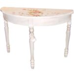 Biała Konsola Prowansalska z Ręcznie Malowanymi Kwiatami