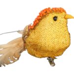 PTASZEK NA KLAMERCE ZŁOTO POMARAŃCZOWY - obrazek 3