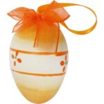 Zestaw Wielkanocnych Zawieszek Dekoracyjnych z Siankiem - Kolor Pomarańczowy - obrazek 3