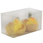 Zestaw Figurki Dekoracyjne Żółte Kurki w Gniazdach 2 Sztuki, 6 cm - obrazek 2