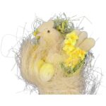 KOGUT Z JAJKAMI W KOKONIE Z SIZALU DEKORACJA WIELKANOCNA ŻÓŁTA - obrazek 2