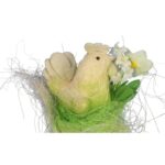 KOGUT Z JAJKAMI W KOKONIE Z SIZALU DEKORACJA WIELKANOCNA DO POWIESZENIA ZIELONA - obrazek 2