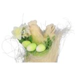 KOGUT Z JAJKAMI W KOKONIE Z SIZALU DEKORACJA WIELKANOCNA DO POWIESZENIA ZIELONA - obrazek 3