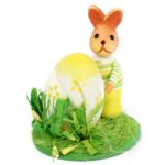 ZAJĄCZEK Z JAJKIEM DEKORACJA WIELKANOCNA Z SIZALEM 10CM - obrazek 2