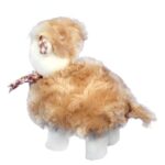 Figurka baranek ze wstążką w kratkę 14cm brązowy - obrazek 2