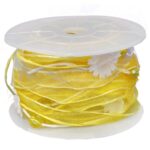 Taśma Dekoracyjna z Wzorem Kwiatów w Kolorze Żółtym 3m - obrazek 2