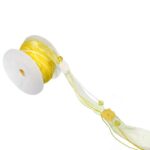 Taśma Dekoracyjna z Wzorem Kwiatów w Kolorze Żółtym 3m