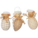 Zestaw 3 Brązowych Baranków Wielkanocnych do Zawieszenia, 7 cm - obrazek 2