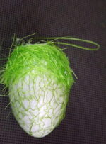 Komplet Zielonych Jajek Dekoracyjnych z Sizalem i Kwiatkami w Boksie - obrazek 2