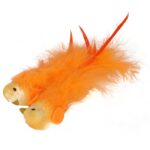 PTASZKI Z NATURALNYMI PIÓRKAMI DO STROIKÓW 2SZT 15CM POMARAŃCZOWE - obrazek 2