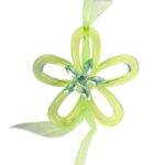 Taśma Dekoracyjna z Plastikowymi Kwiatami Zielone Wstążki 165 cm - obrazek 2