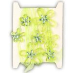 Taśma Dekoracyjna z Plastikowymi Kwiatami Zielone Wstążki 165 cm