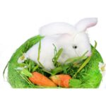 ZAJĄCZEK Z MARCHEWKAMI DEKORACJA WIELKANOCNA 9CM RÓŻOWA - obrazek 2