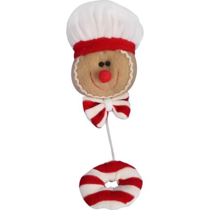 Ozdoba bożonarodzeniowa zawieszka PAN PIERNIK z materiału 25 cm BRĄZOWA II