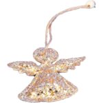 Złoty Anioł Brokatowa Zawieszka do Dekoracji Świątecznych - obrazek 2