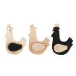 KURA DREWNIANA KLAMERKA WIELKANOCNA 6SZT - obrazek 2