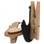 KURA DREWNIANA KLAMERKA WIELKANOCNA 6SZT - obrazek 3