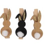 ZAJĄCZKI KLAMERKI DREWNIANE 6SZT WIELKANOC WIOSNA