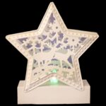 Metalowa Gwiazda Świąteczna LED zmieniająca kolory, biała, 13 cm, na baterie - obrazek 2