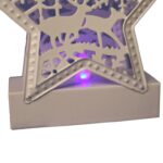 Metalowa Gwiazda Świąteczna LED zmieniająca kolory, biała, 13 cm, na baterie - obrazek 3