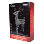 Renifer z białym LED, ruchomą głową, 70 cm, zasilany sieciowo, do użytku na zewnątrz i wewnątrz. - obrazek 2