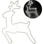 Świetlny Renifer Neonowy Biały 3M do Użytku Zewnętrznego, Sieciowy, 120l/metr