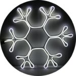 Dekoracja Świetlna NEON - Biała Śnieżynka o Wysokości 38cm, Do Zastosowań Zewnętrznych, Zasilanie Sieciowe IP44, 120l/Metr, Długość Przewodu 1.5m - obrazek 3