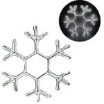 Dekoracja Świetlna NEON - Biała Śnieżynka o Wysokości 38cm, Do Zastosowań Zewnętrznych, Zasilanie Sieciowe IP44, 120l/Metr, Długość Przewodu 1.5m