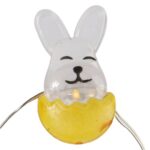 Żółte Lampki Wielkanocne w Kształcie Zajączków, 10 LED, Zasilanie Bateryjne, Dekoracja Wnętrz i Ogrodu - obrazek 2