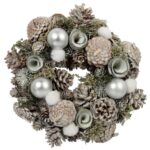 Wianek świąteczny dekoracja na drzwi 26 cm niebieski