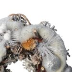 Wianek świąteczny dekoracja na drzwi 26 cm biały - obrazek 2