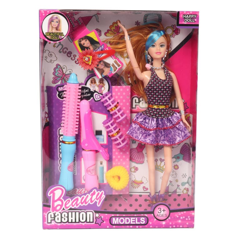 ZAB-J241 Zestaw kreatywnych zabawek Stylizacyjne przygody dla dzieci z lalką i akcesoriami do pielęgnacji włosów - obrazek 1
