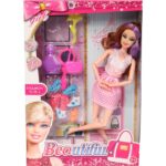 Lalka Modnisia z Akcesoriami: Torebka, Buty i Lusterko - Prezent dla Dziewczynki